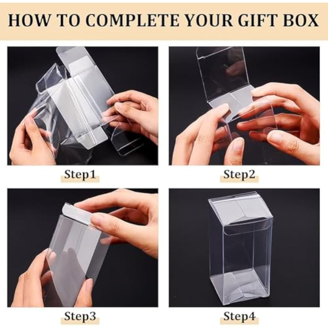 BENECREAT 20PCS Clear PVC Wedding Favor Boxes - 5x5x10cm Gift Packaging