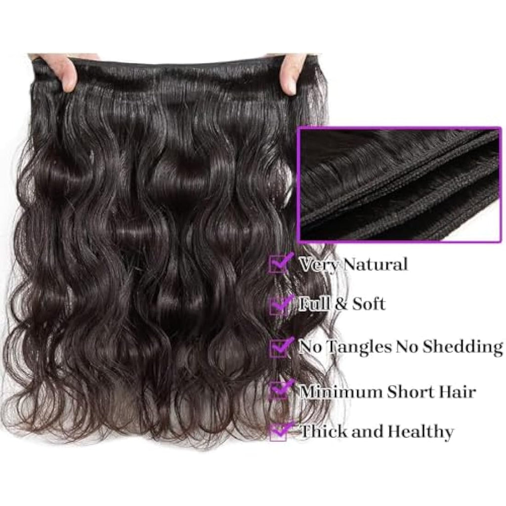 12A Brazilian Body Wave Human Hair Bundles - 3 Piece Set