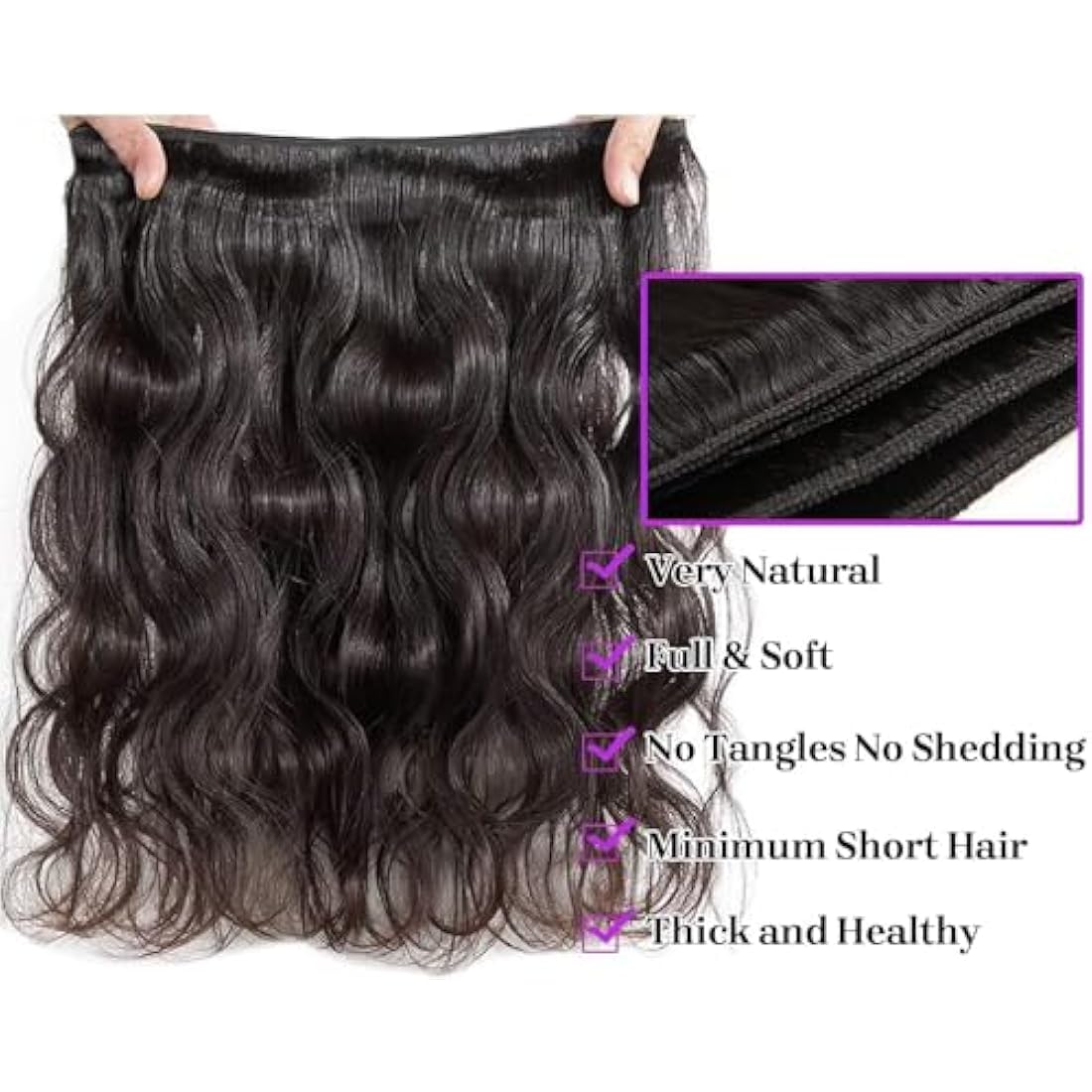 12A Brazilian Body Wave Human Hair Bundles - 3 Piece Set