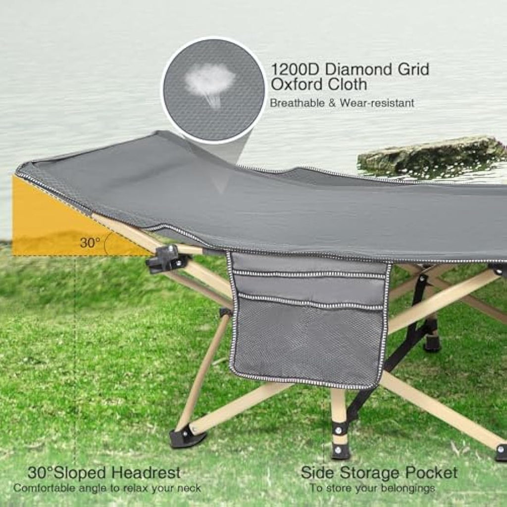 REDCAMP Heavy Duty Folding Camping Cot with Thick Mattress, 500lbs Capacity