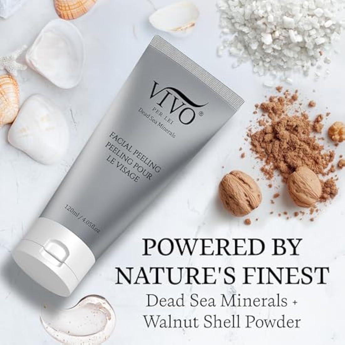Vivo Per Lei Facial Peeling Gel – Gentle Dead Sea Face Scrub – 2 Pack