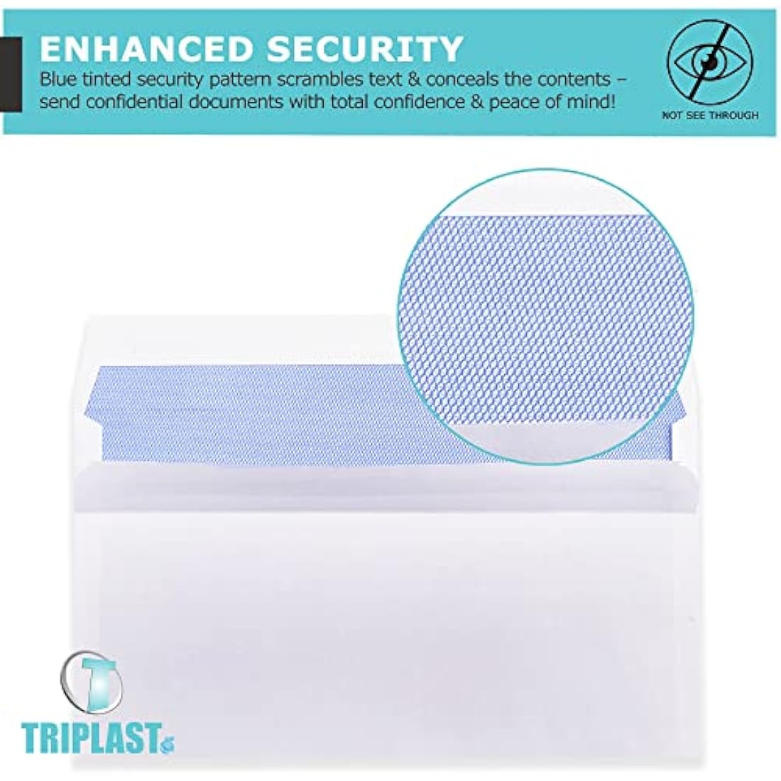 Triplast DL White Security Envelopes – 500 Pack Self-Seal 90gsm Paper