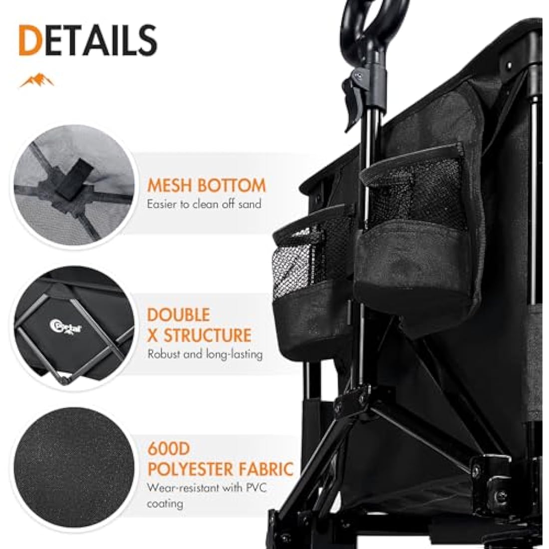Portal 300L Heavy Duty Beach Trolley | Folding Camping Cart with Brakes