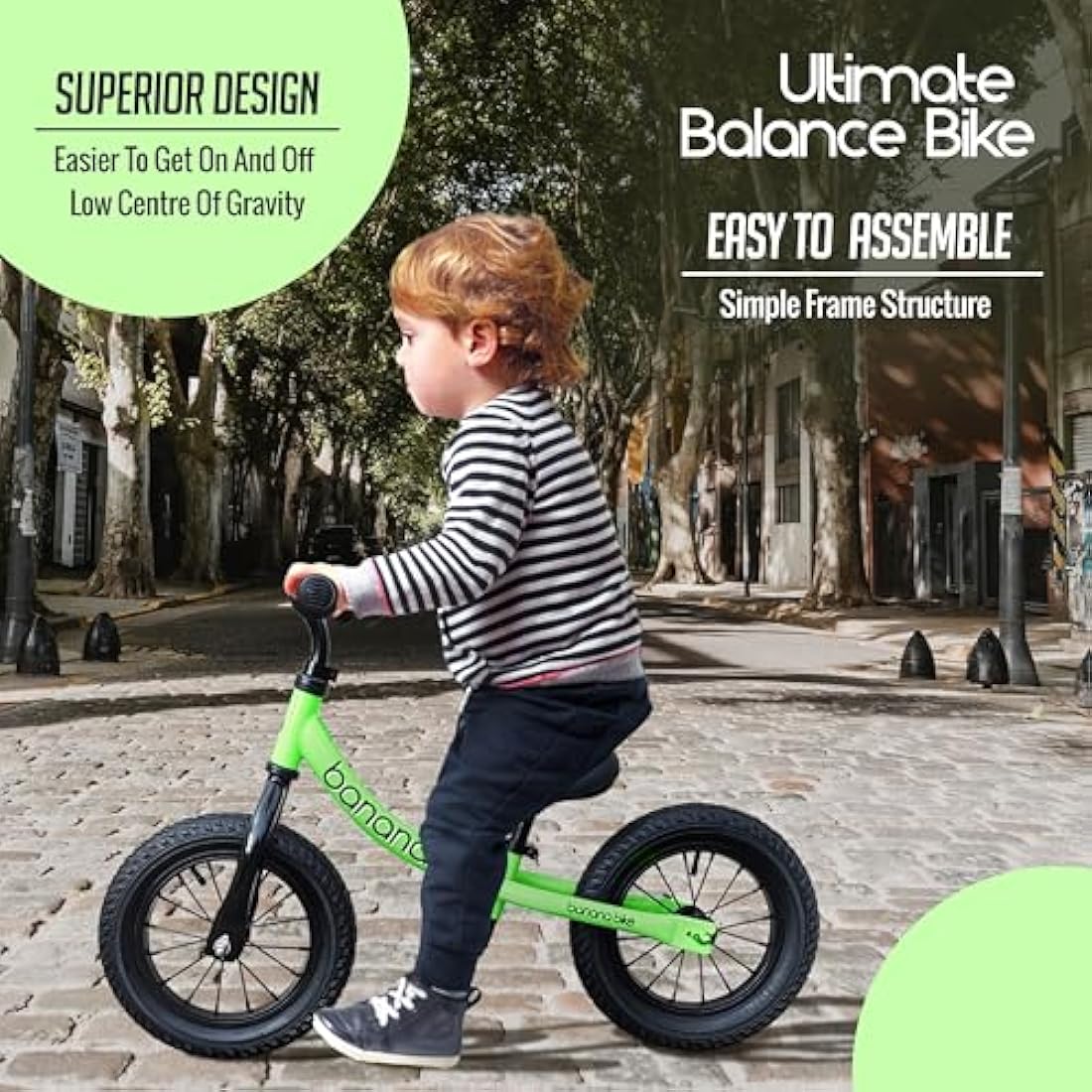 Banana Bike Lightweight Balance Bike for Kids Ages 2-5 | 12 Inch Wheels