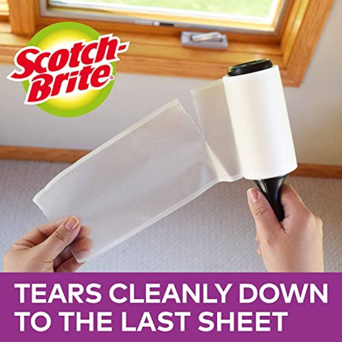 Scotch-Brite Pet Extra Sticky Lint Roller Refill | 48 Sheets, Black