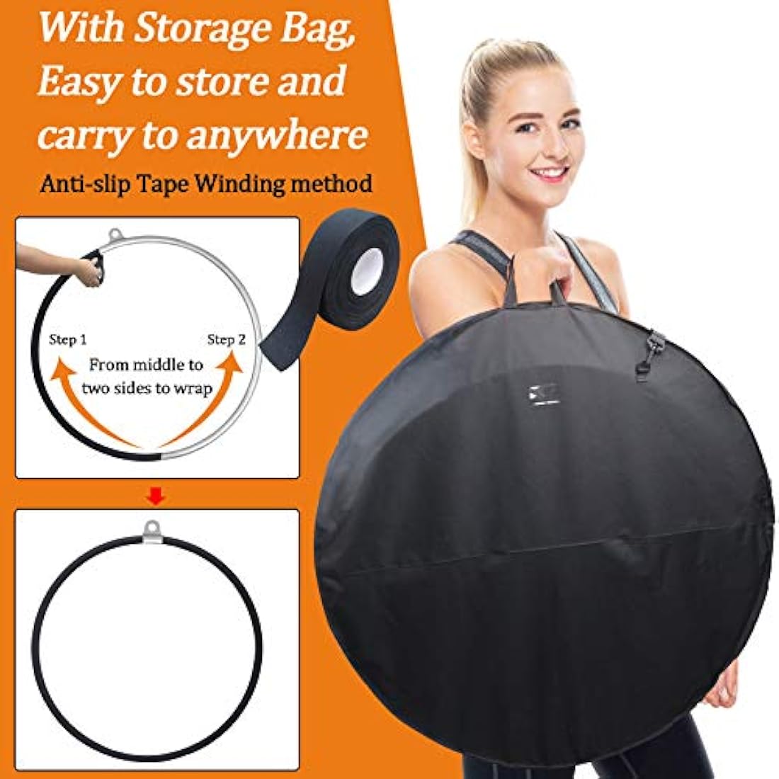 Jolof Store Aerial Lyra Hoop Set | Stainless Steel Single Point Ring Kit