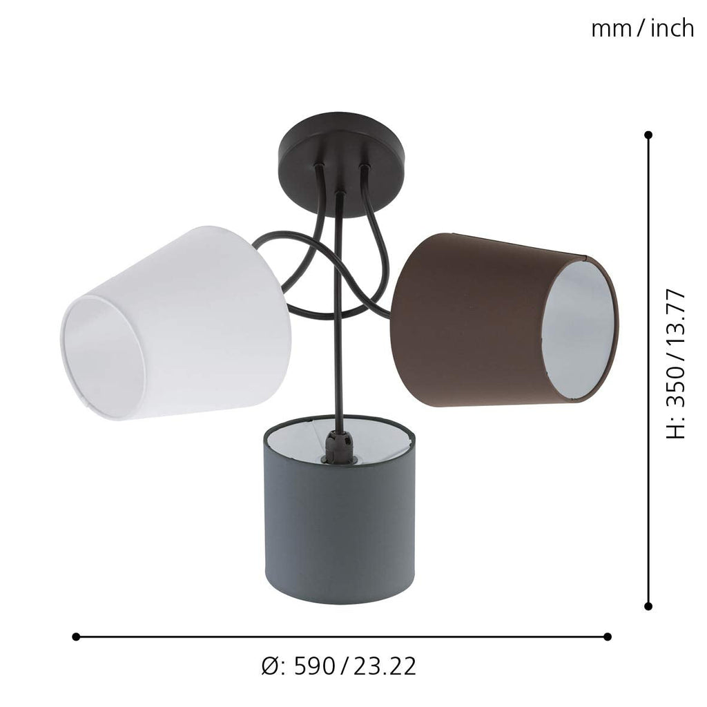 Eglo Almeida Black Wall and Ceiling Lamp - Modern E14 LED Fixture