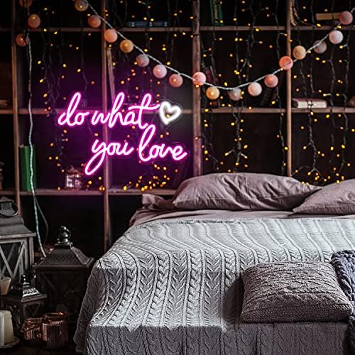 SIGNSHIP Do What You Love Neon Sign – Pink LED Wall Decor for Bedroom