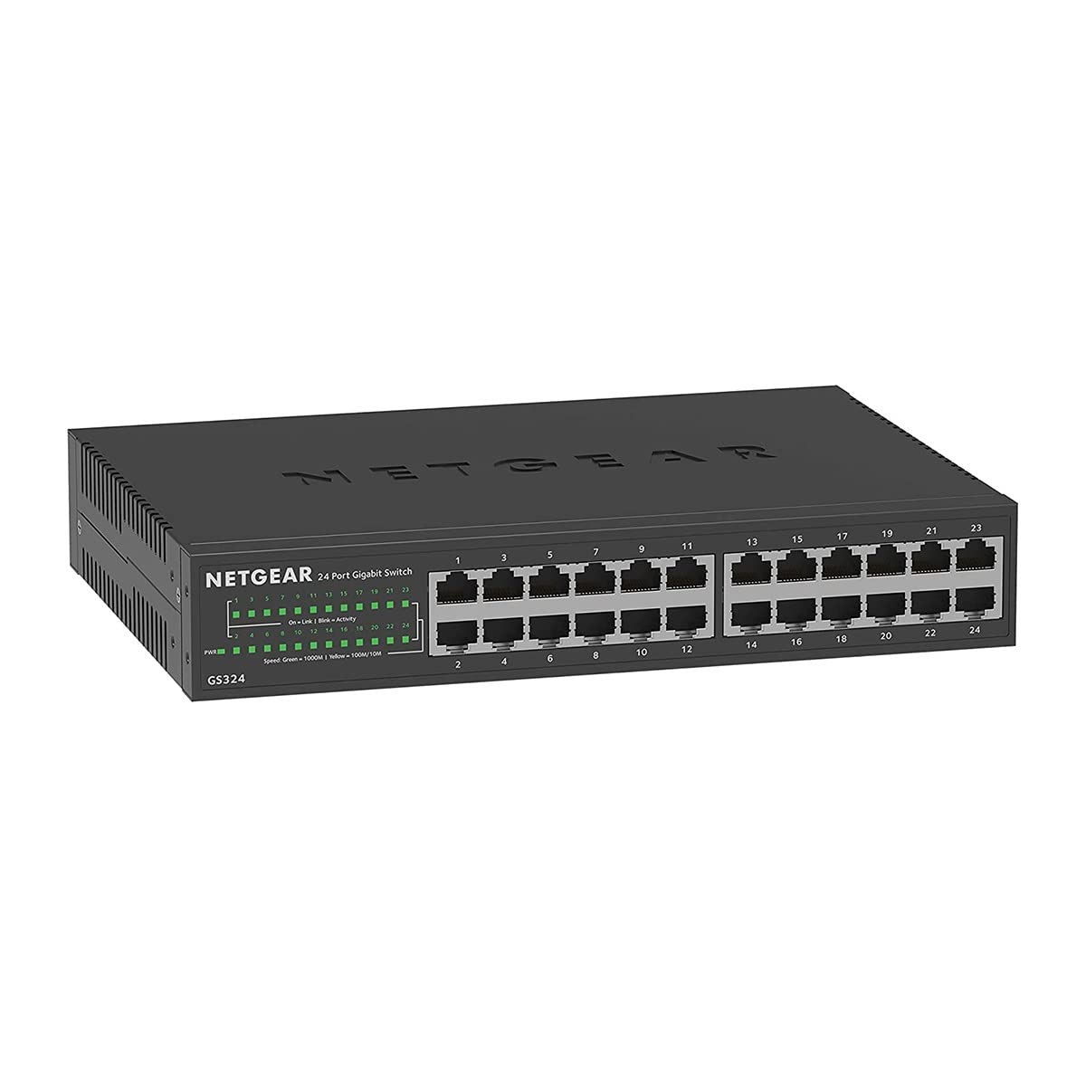 NETGEAR GS324 24-Port Gigabit Ethernet Switch | Silent Desktop Mount