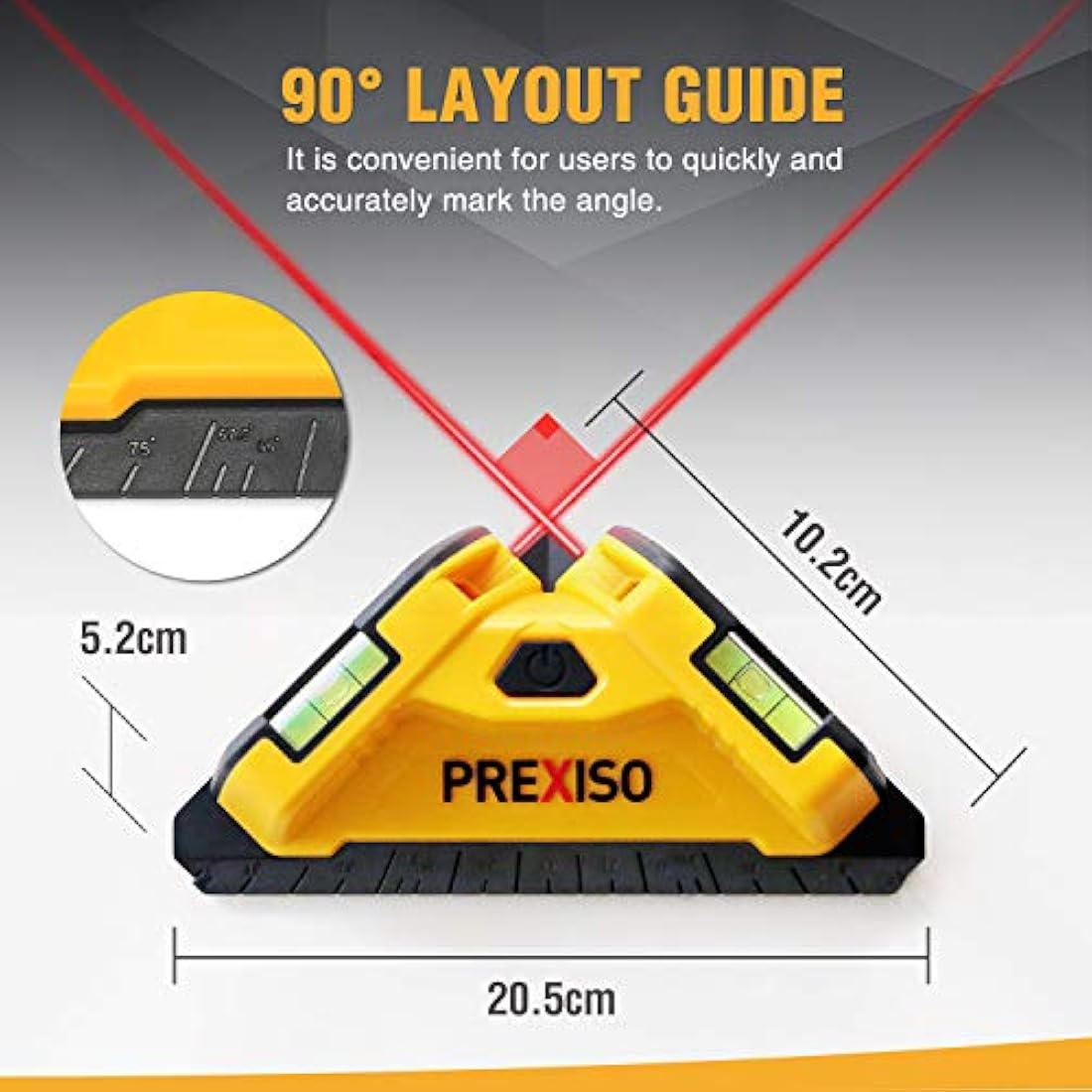 PREXISO Laser Level for Floor Tiling – 30FT Square Laser with Spirit Levels