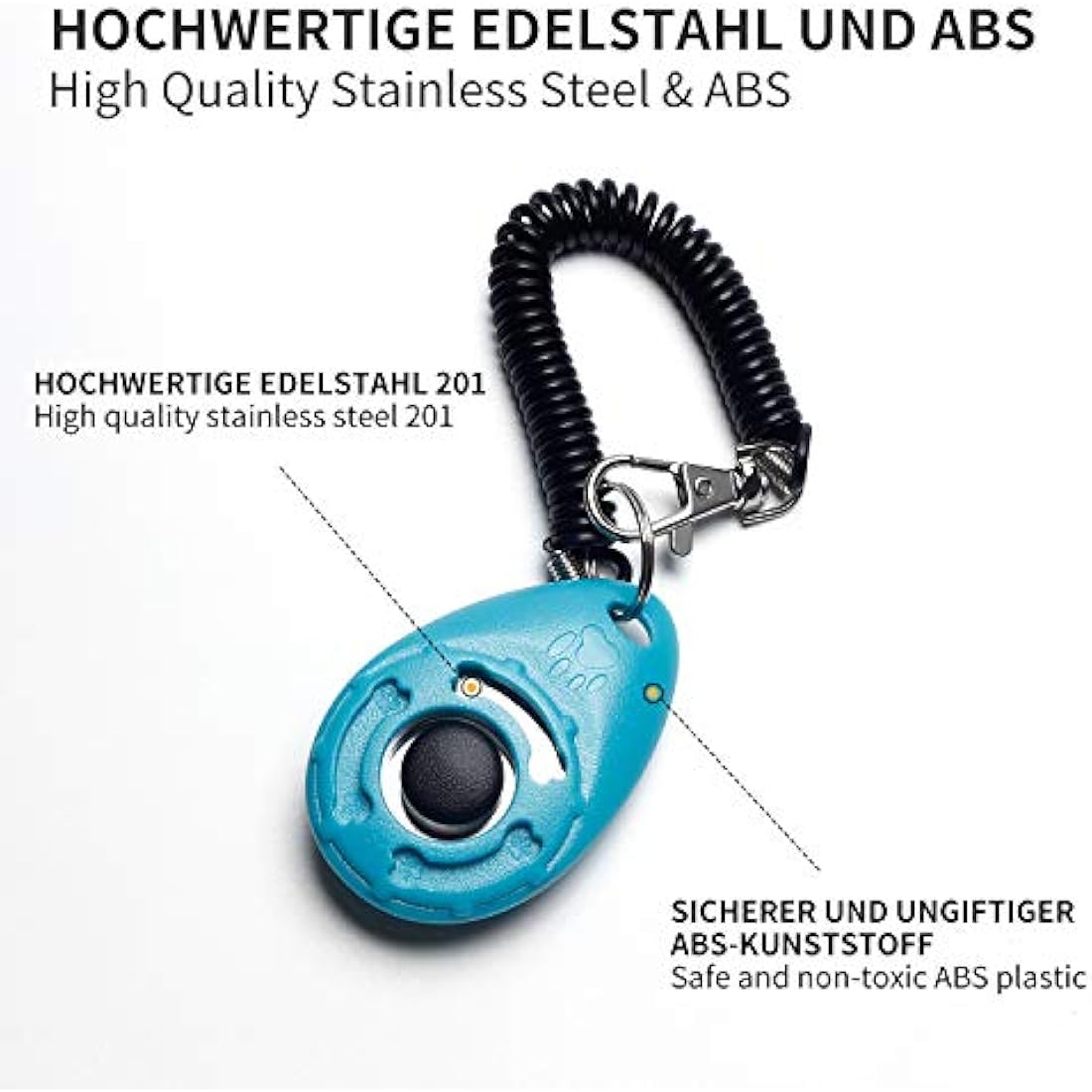 Toozey Dog Training Clicker 5-Pack with Wrist Strap and E-Book