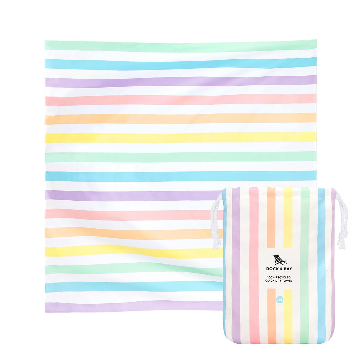 Dock & Bay Quick Dry Sand-Free Beach Towel – Recycled Unicorn Waves XXL