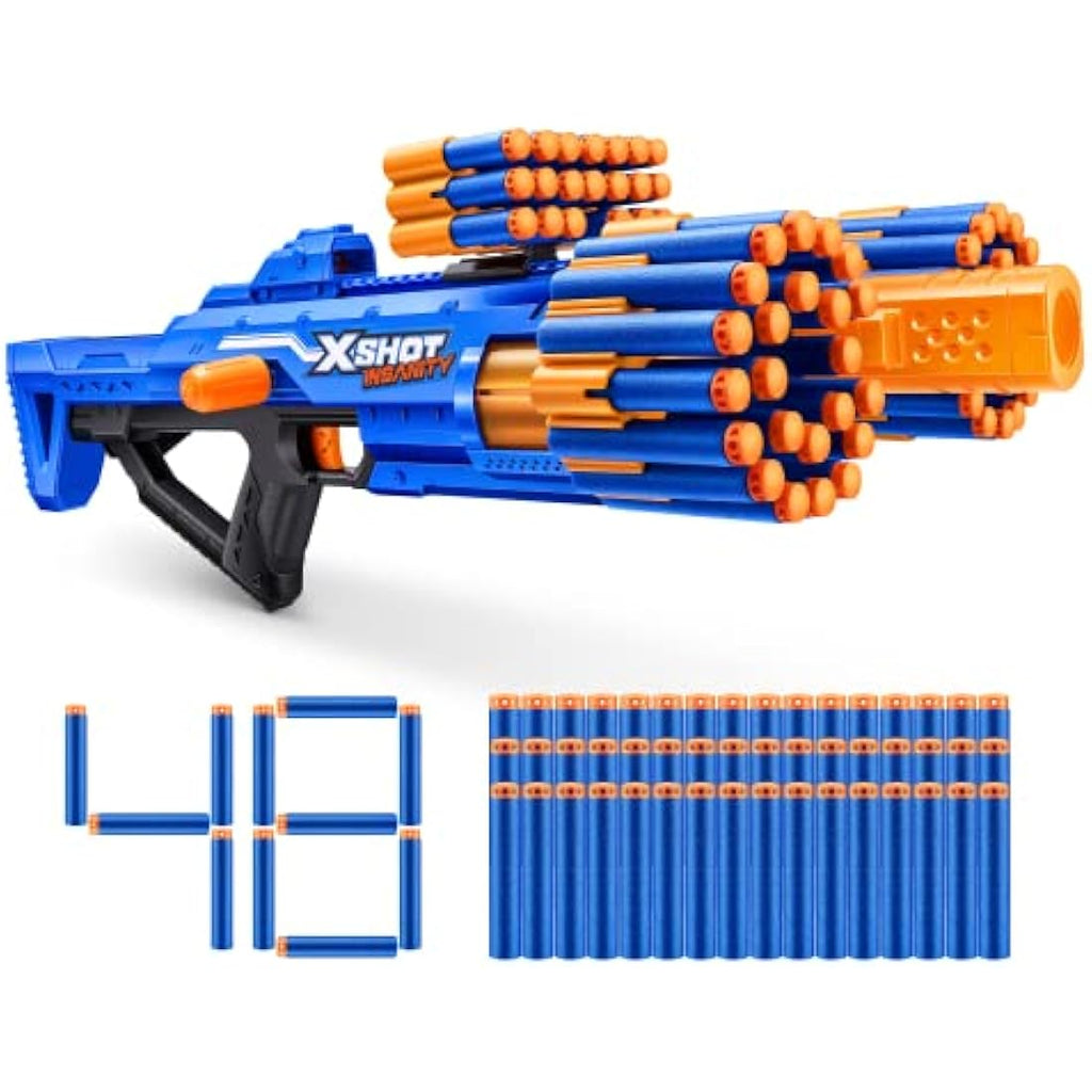 XSHOT Insanity Berzerko Blaster by ZURU – Foam Dart Toy with 48 Darts