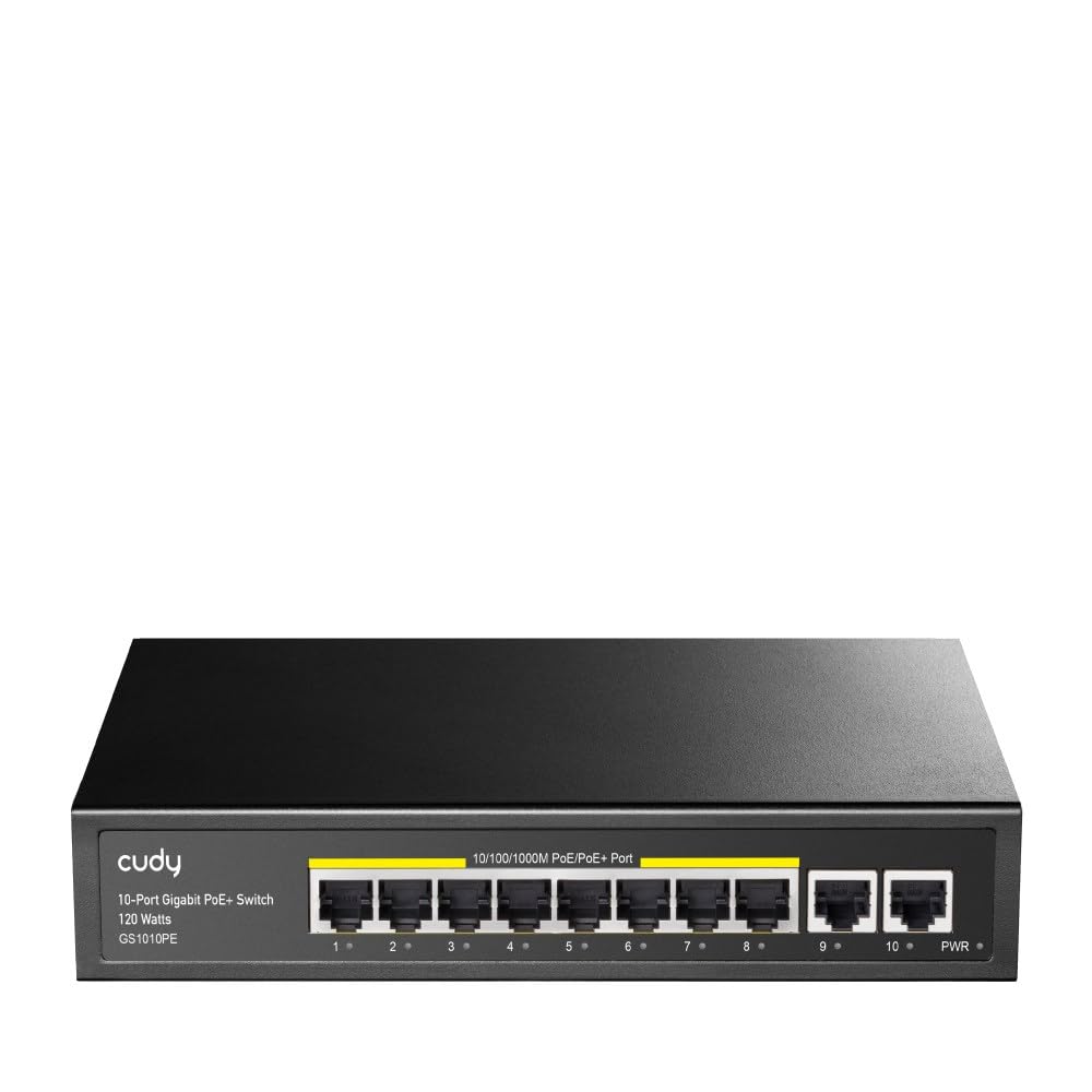 Cudy GS1010PE 10-Port Gigabit PoE+ Switch | 120W Fanless Network Hub