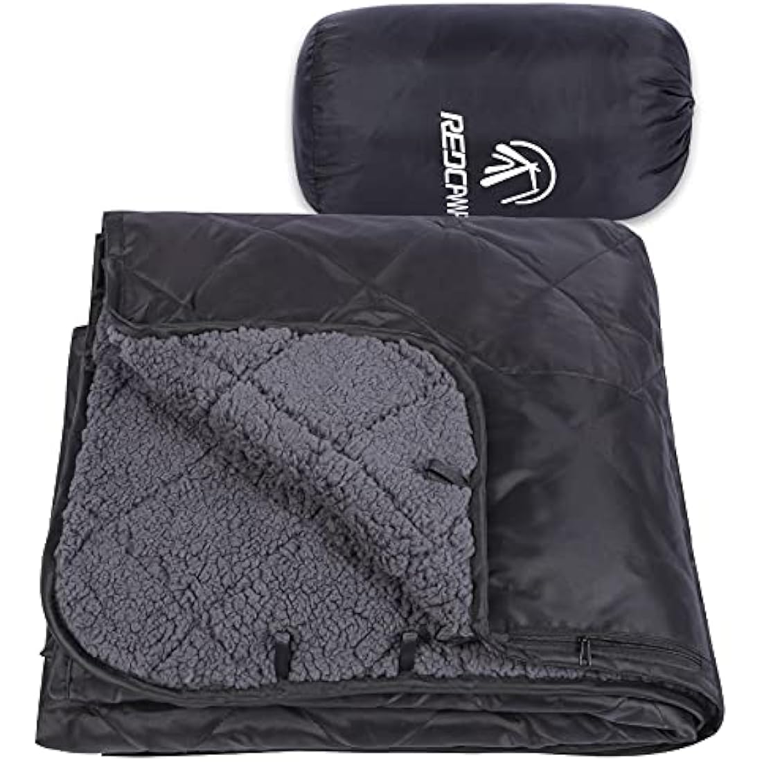 REDCAMP Large Waterproof Camping Blanket – Sherpa Lined Outdoor Throw