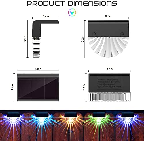 Auting Solar Garden Lights - 6 Pack Waterproof LED Fence & Patio Lighting