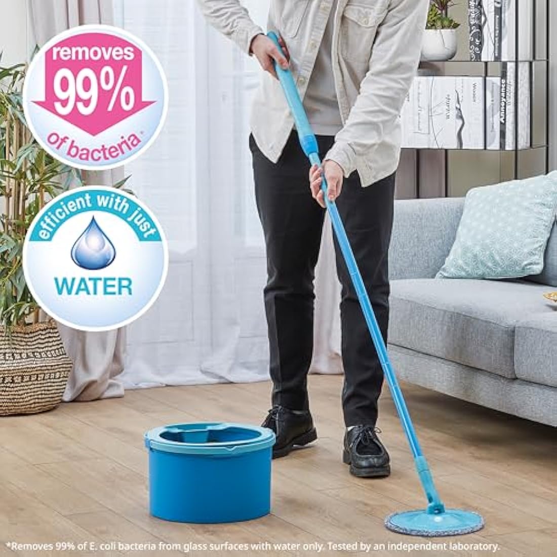 Spontex Aqua Revolution System X'tra Spin Mop & Bucket Set with 2 Refills