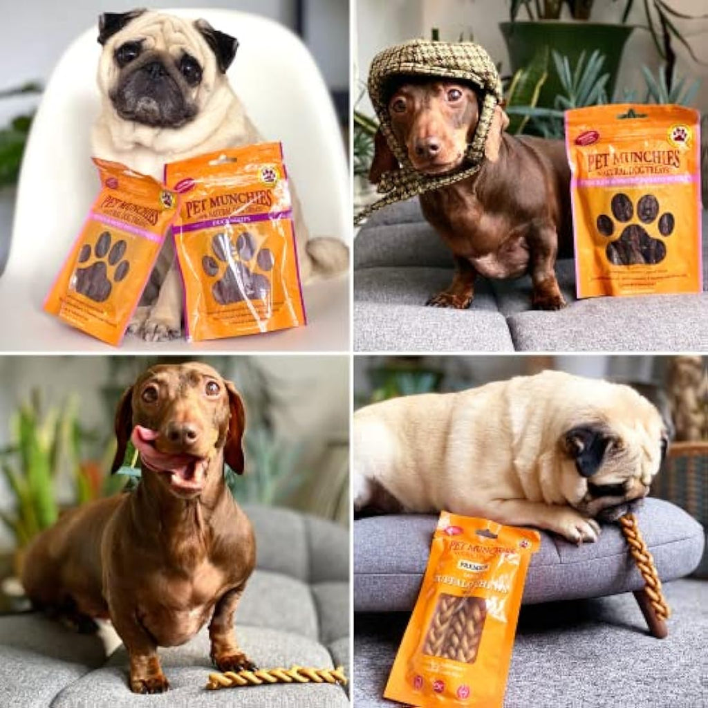 Pet Munchies Chicken Twists Grain Free Dental Dog Treats - 80g (Pack of 8)