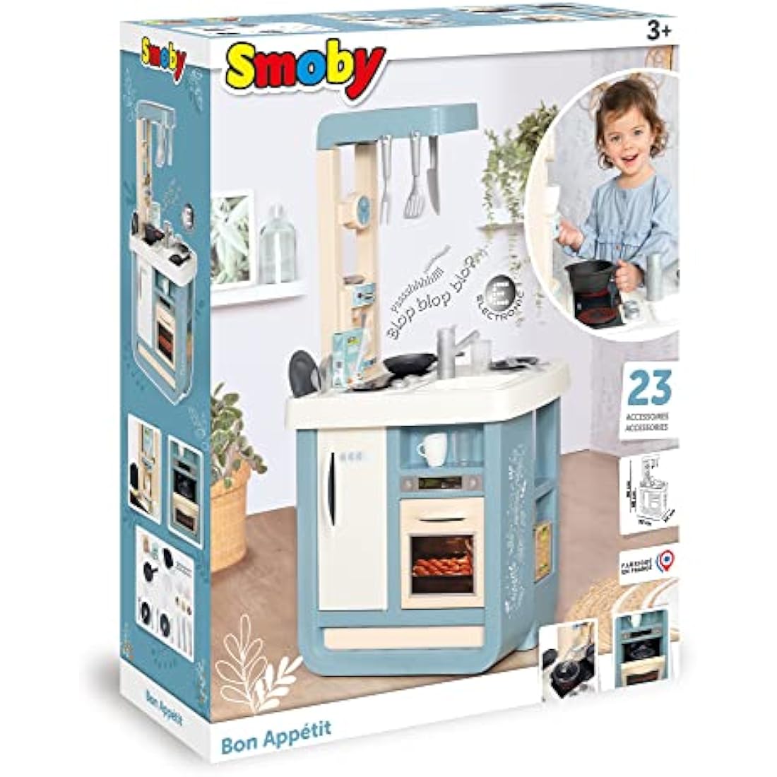 Smoby Bon Appetit Kids Kitchen Playset – Interactive Toy with Sounds