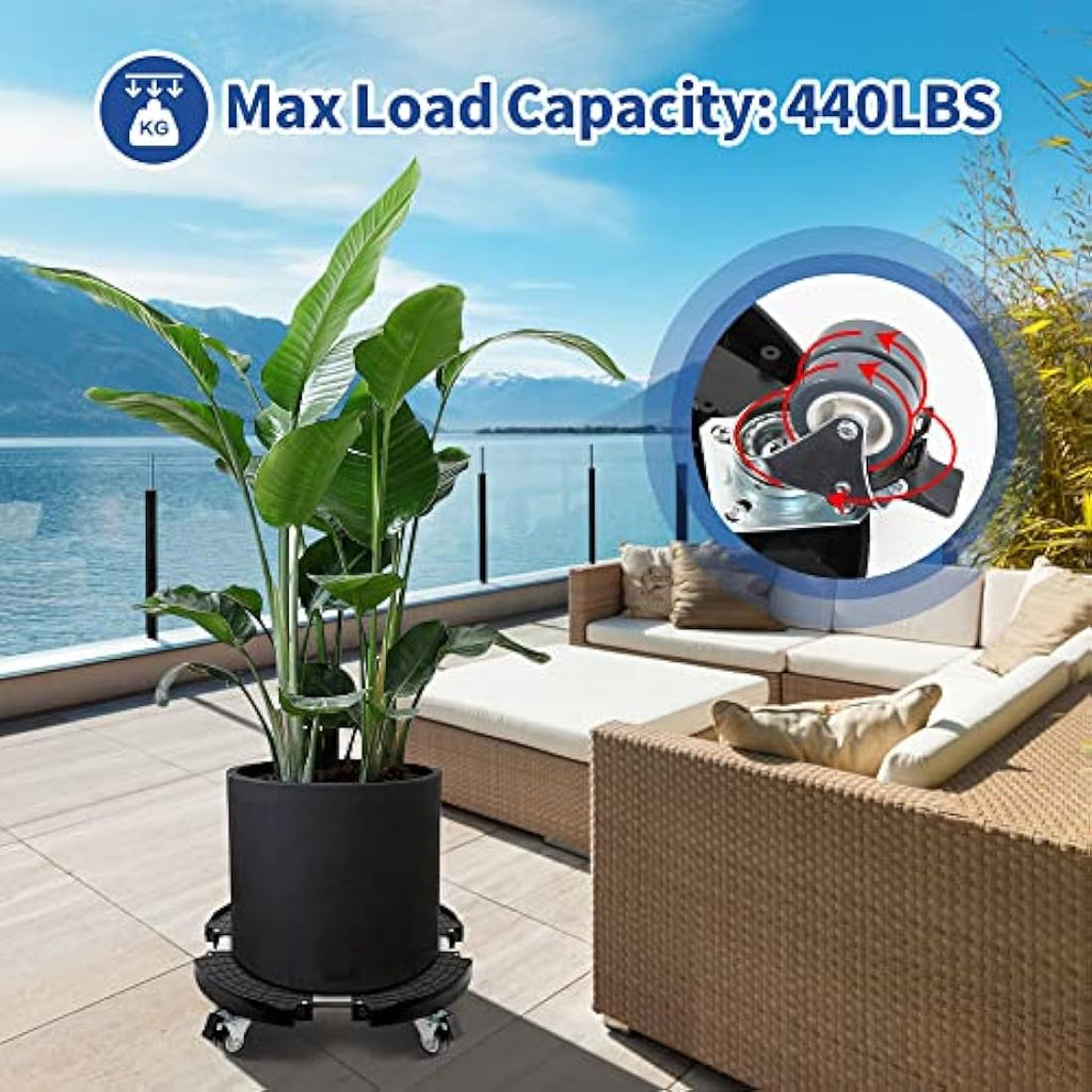 WEIBIDA Heavy Duty Plant Caddy | Adjustable 15-21 Inch Rolling Stand
