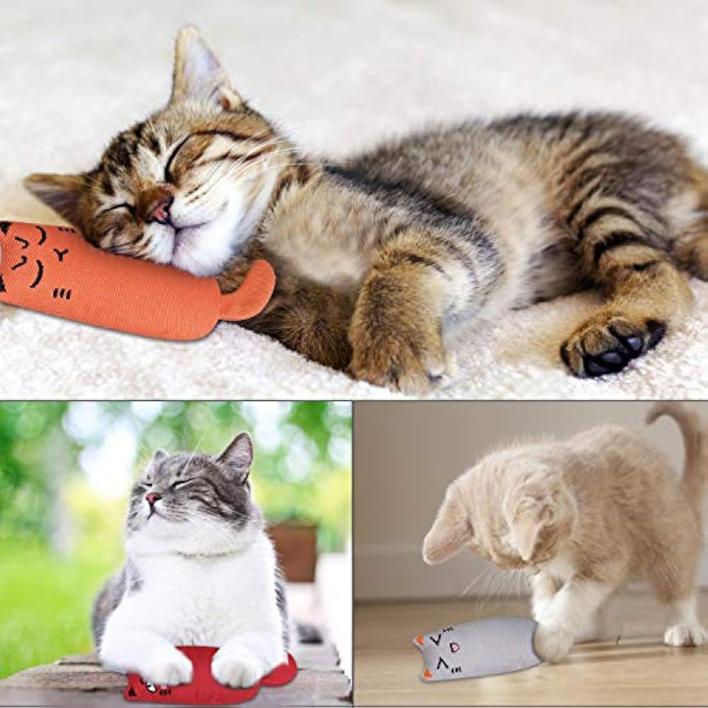 Jolof Store Catnip Toys for Indoor Cats – 3-Pack Plush Teething Toys