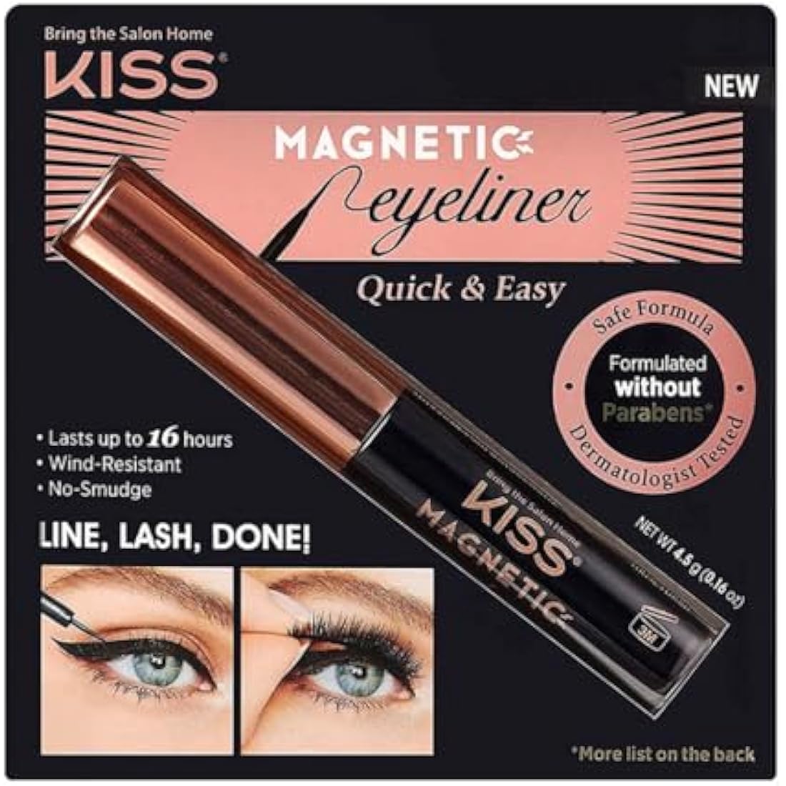 KISS Magnetic Eyeliner - Black Smudge-Proof Biotin-Infused Liner