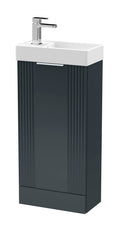 nuie Deco Slimline Floor Standing Vanity Unit with Basin - 400mm Anthracite