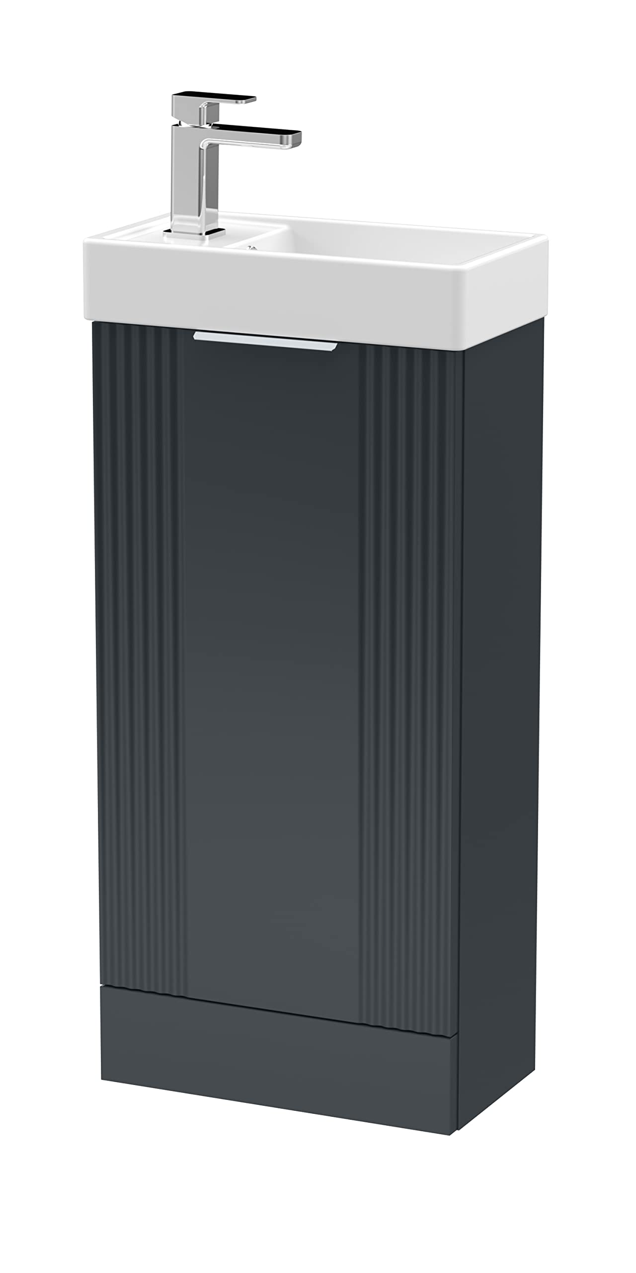nuie Deco Slimline Floor Standing Vanity Unit with Basin - 400mm Anthracite