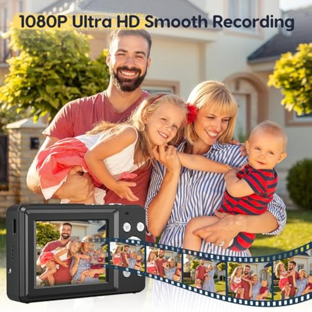 CAMKORY Digital Camera - 1080P 44MP Compact Vlogging Camera for Kids