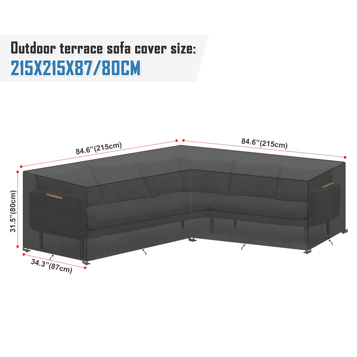 Vansheim V-Shape Garden Furniture Cover | Waterproof Oxford Rattan Sofa Cover