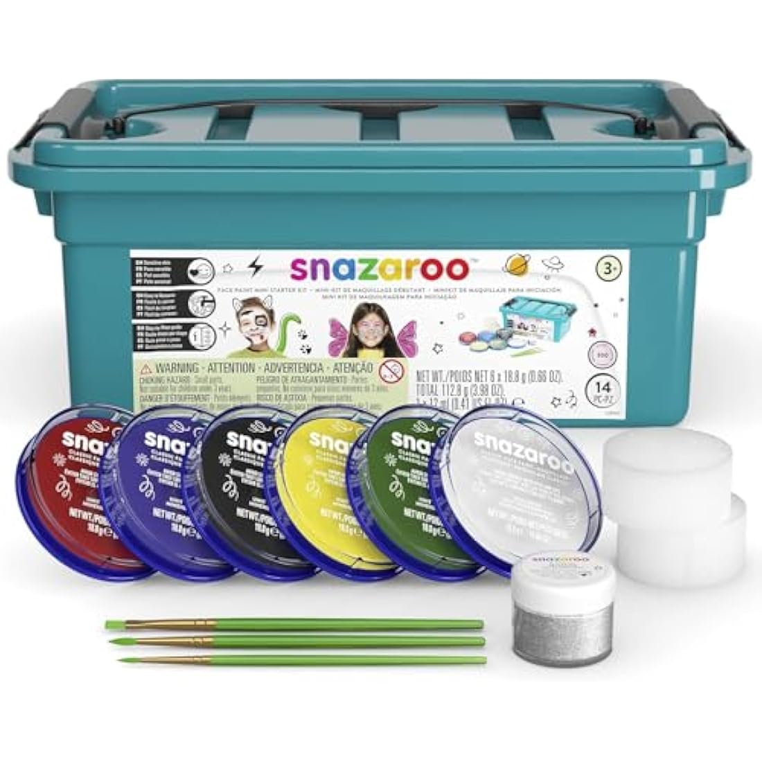 Snazaroo Face Paint Mini Starter Kit | 14-Piece Washable Makeup Set