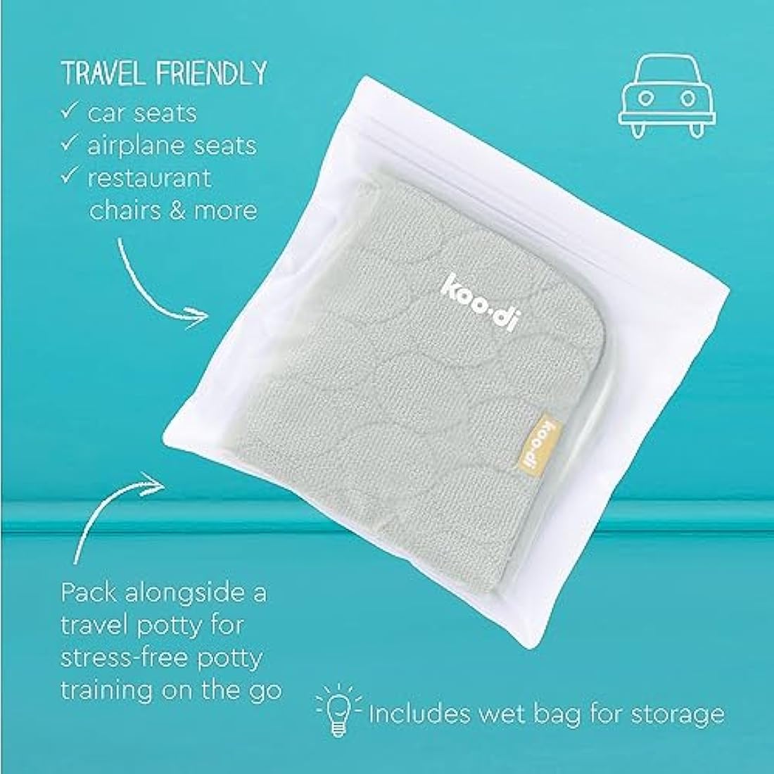 Koo-Di Oopsie Do Do Waterproof Car Seat Protector & Pushchair Liner - Grey