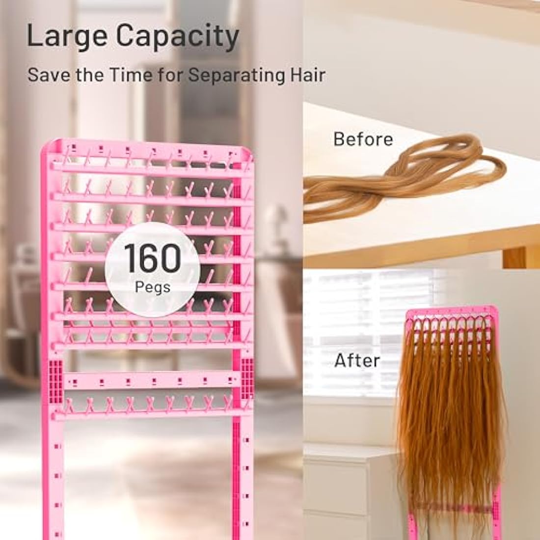 Jolof Store 160 Peg Braiding Hair Rack | Adjustable Movable Braid Stand