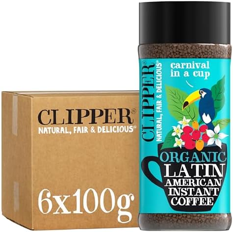 Clipper Organic Arabica Instant Coffee – 6 x 100g Fairtrade Bulk Jars