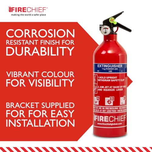 Firechief 1kg ABC Powder Fire Extinguisher for Home, Car & Kitchen