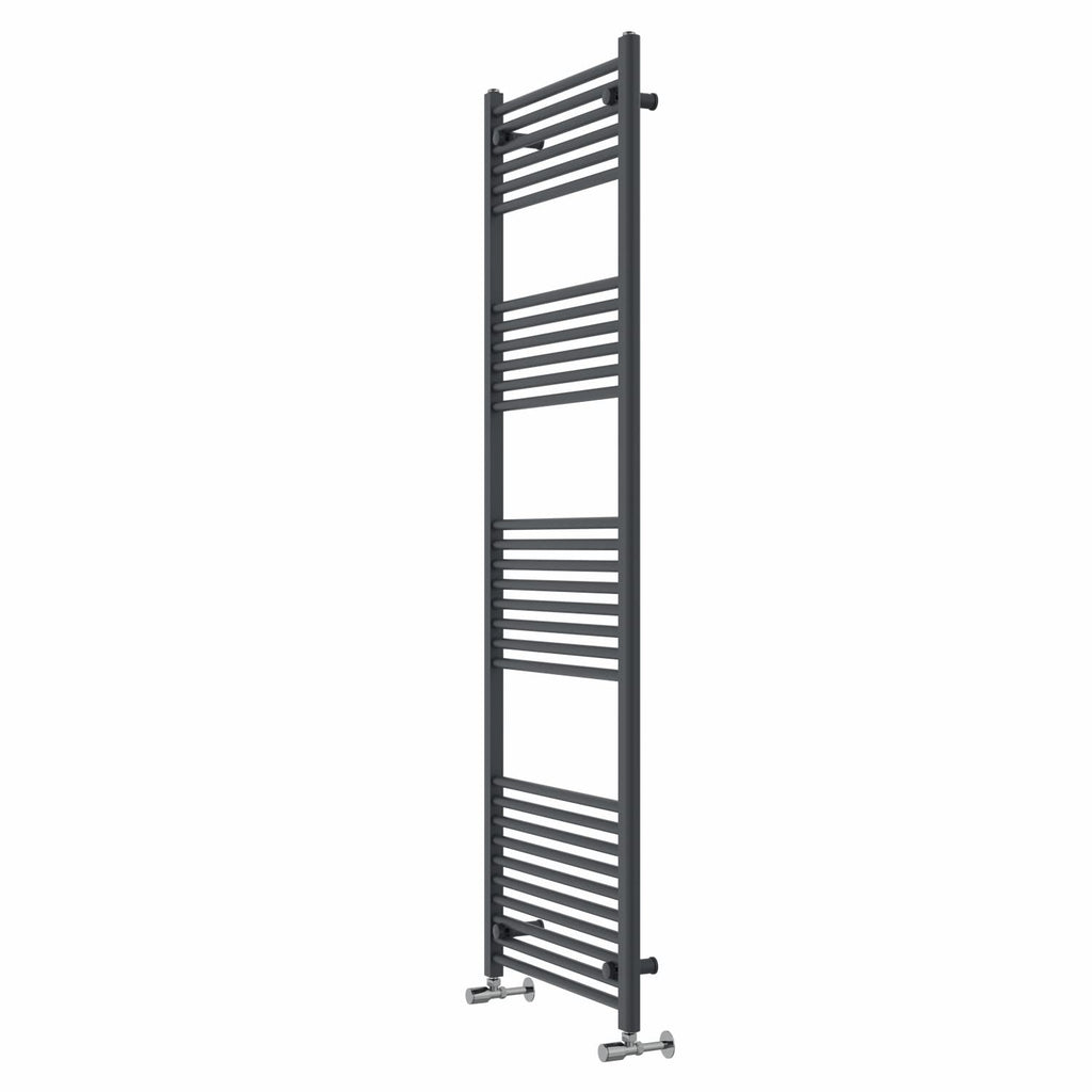 Warmehaus Straight Bathroom Heated Towel Rail Warmer 1800x600mm Anthracite