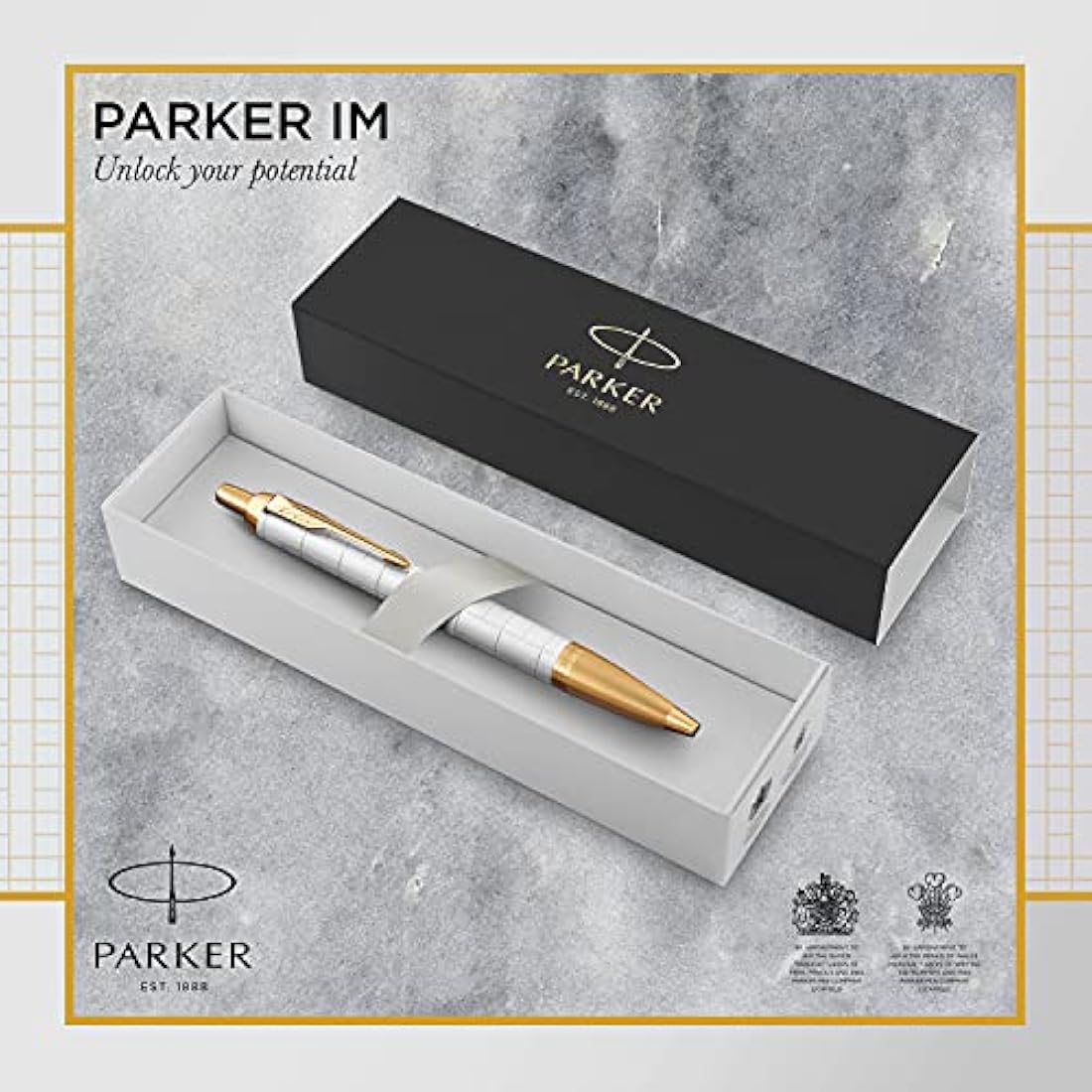 Parker IM Ballpoint Pen – Pearl Lacquer with Gold Trim, Medium Point