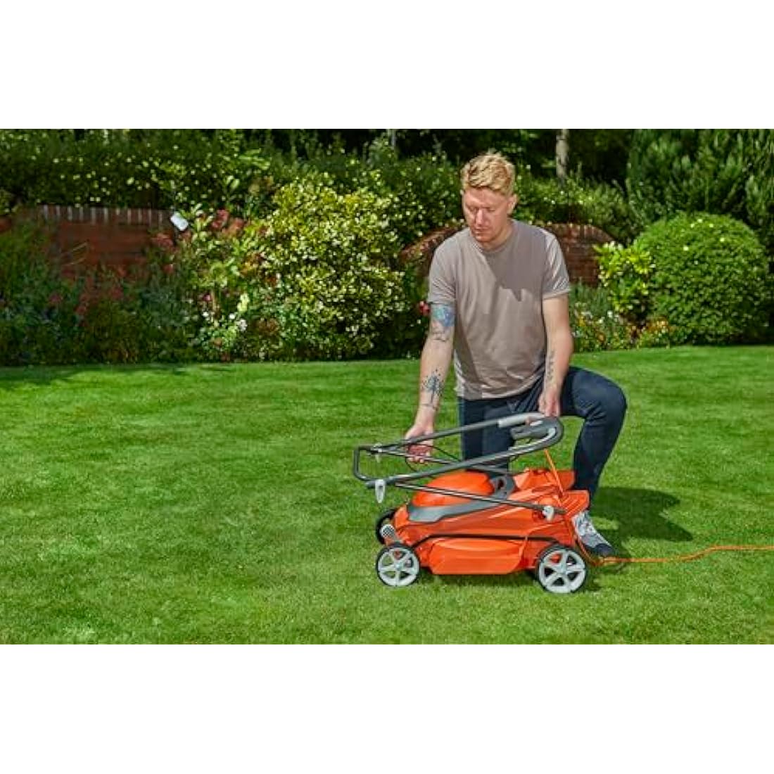 Flymo EasiStore 380R Electric Rotary Lawn Mower | 1600W, 38cm