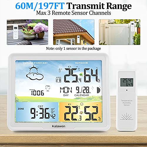 Kalawen Weather Station | Wireless Indoor Outdoor Thermometer & Humidity