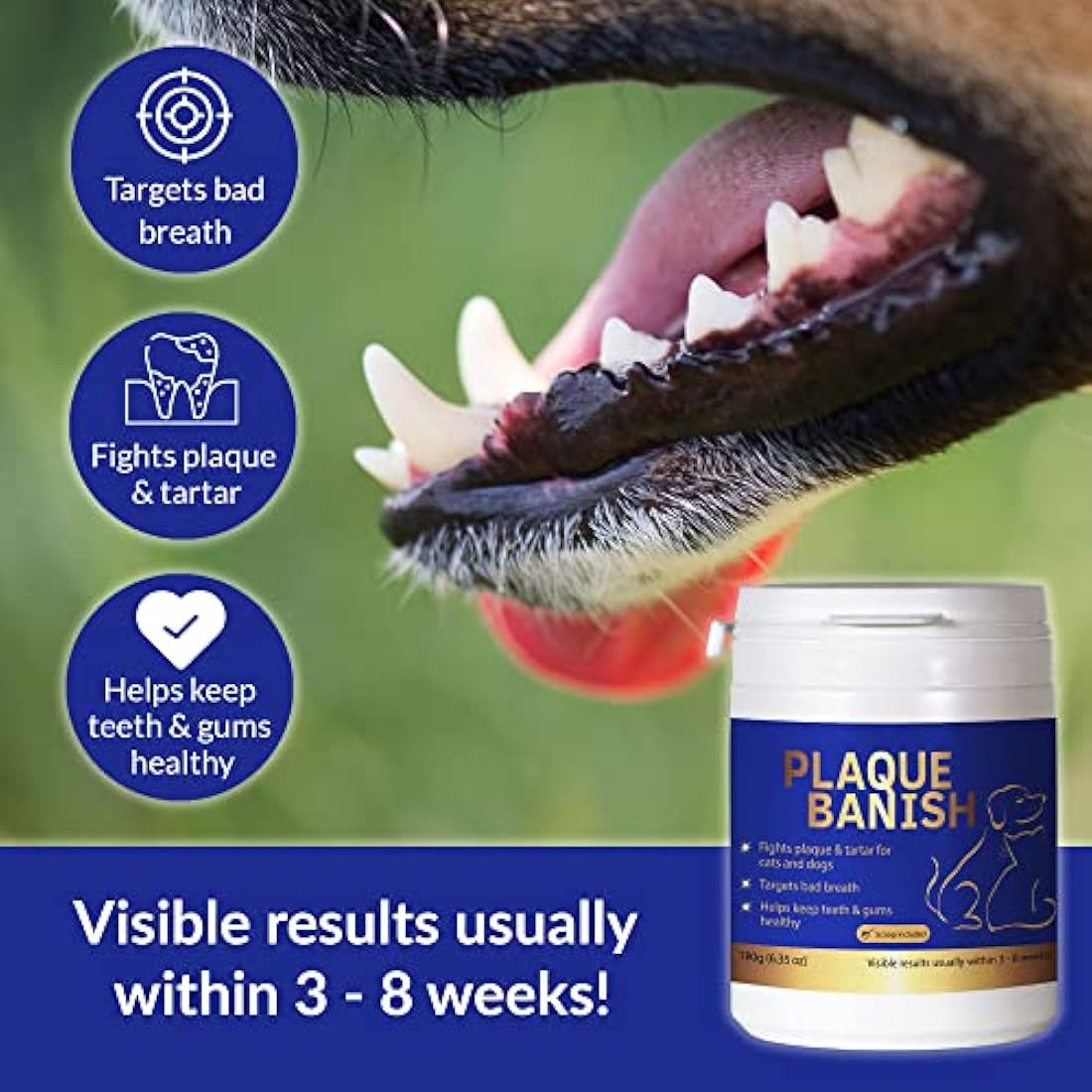 Plaque Banish – 100% Natural Dog & Cat Tartar Remover 180g