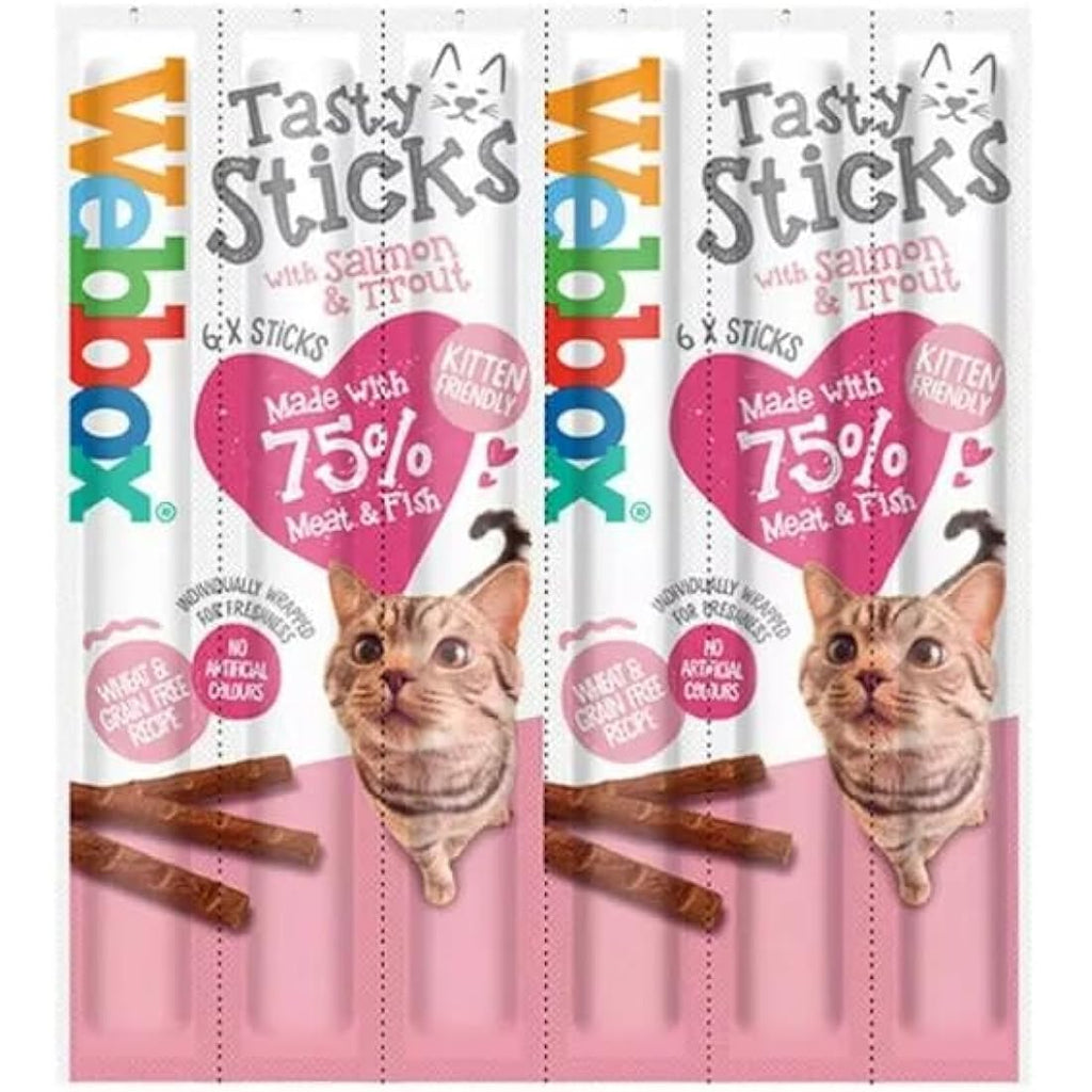 Webbox Meaty Cat Sticks - 6 Pack Mixed Meat Treats for Cats & Kittens