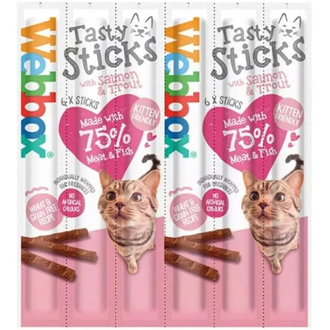 Webbox Meaty Cat Sticks - 6 Pack Mixed Meat Treats for Cats & Kittens