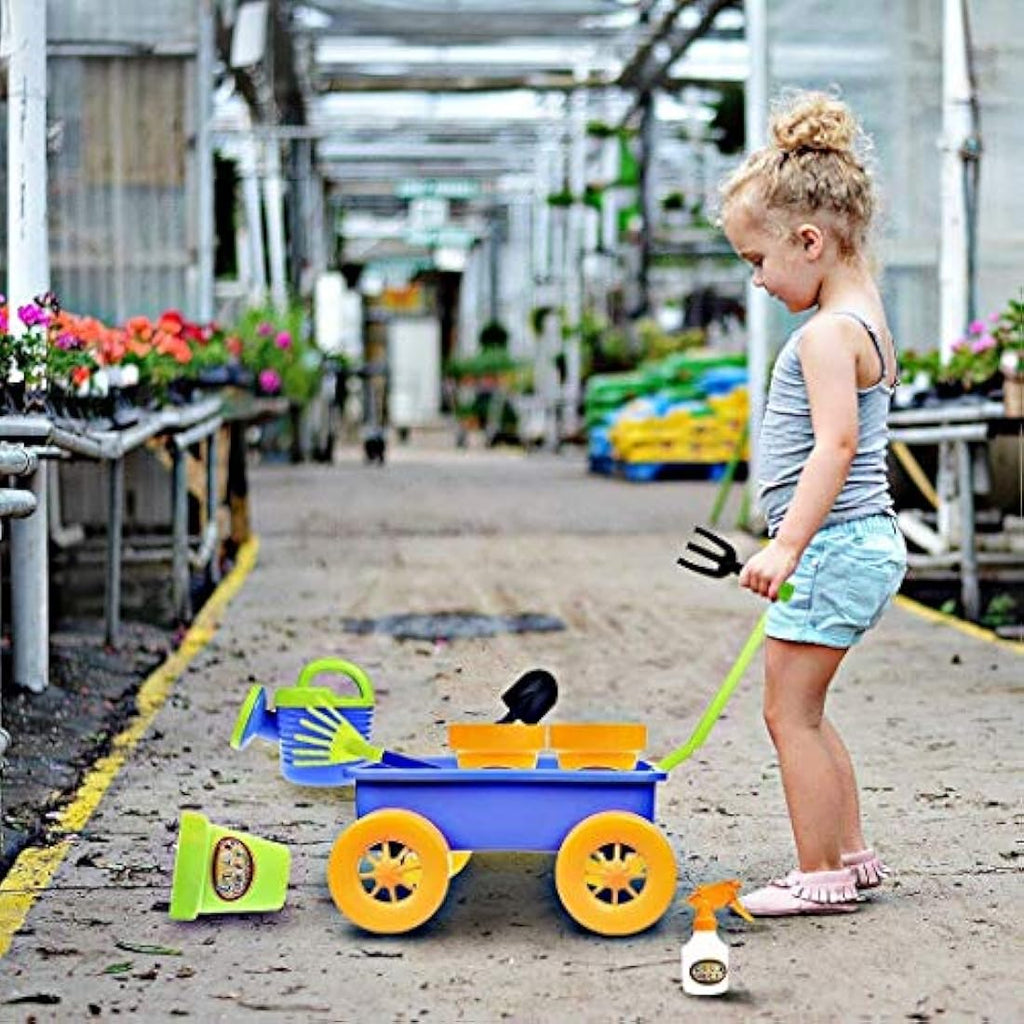 Jolof Store Kids Gardening Wagon & Beach Toy Set - 16-Piece Outdoor Play Kit