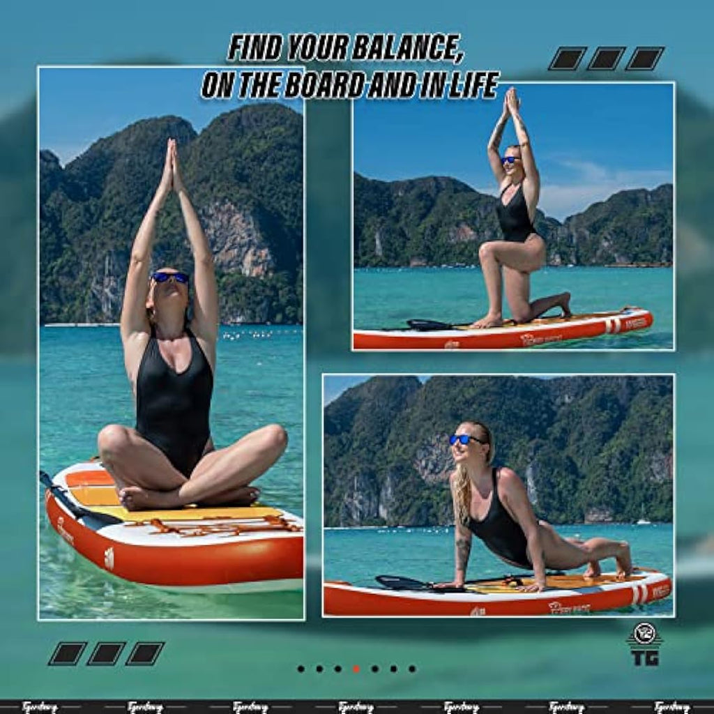 TIGERXBANG Inflatable Stand Up Paddle Board – 10' x 31" x 6" SUP Kit