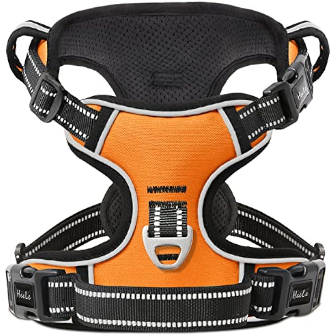 HEELE No Pull Dog Harness | Reflective Padded Vest - Orange, XL