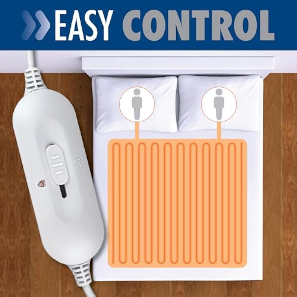Purus King Size Electric Blanket | Soft Polyester Heated Underblanket