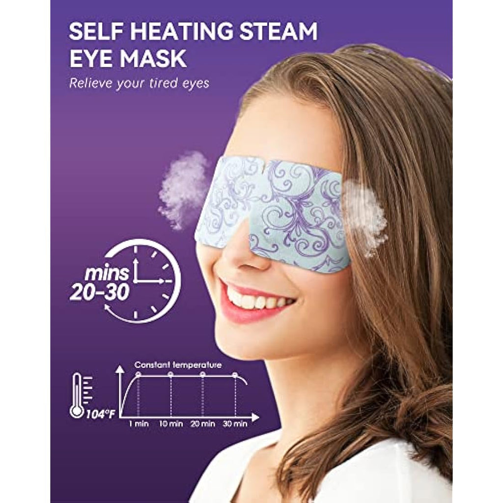ProCIV Steam Eye Mask – 30 Pack Self-Heating Lavender Sleep Mask