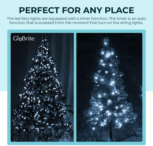 GloBrite 1000 LED Fairy Lights | Cool White Waterproof Outdoor String Lights