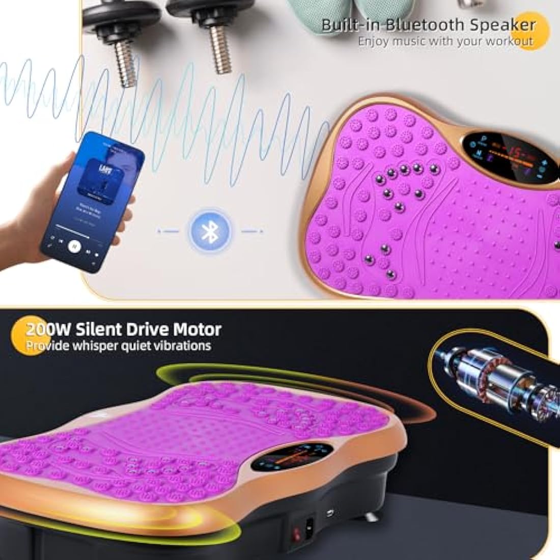 EVOLAND Vibration Plate Exercise Machine | 99 Speed Levels & Bluetooth