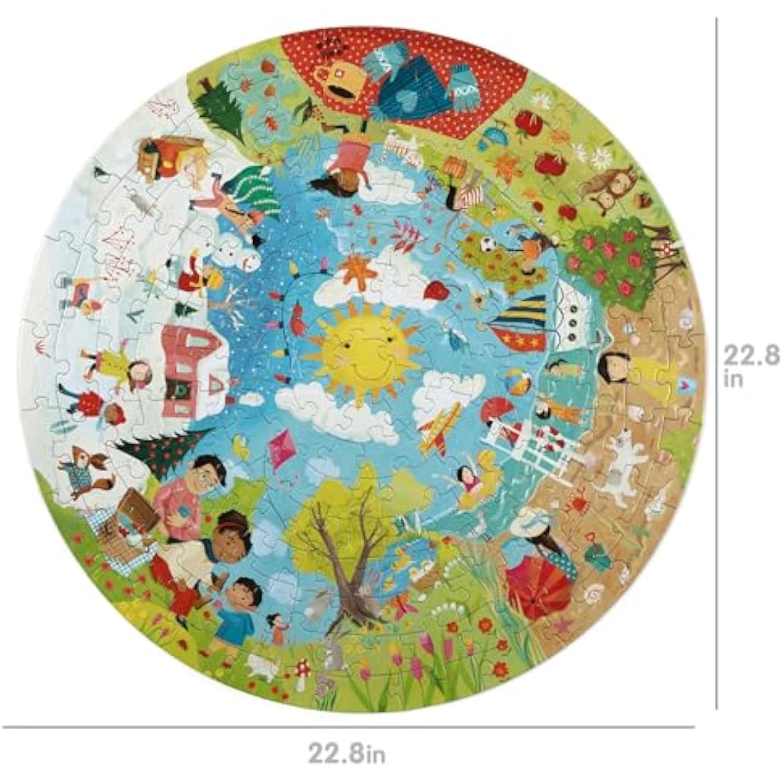 Boppi 150 Piece Round Jigsaw Puzzle for Kids 5-8 – Recycled Seasons